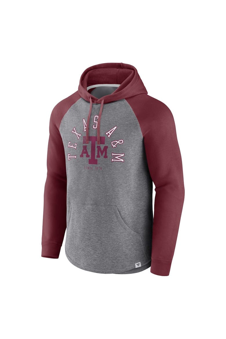 Men's Fanatics Branded Maroon/Heather Gray Texas A&M Aggies Wrap Up Raglan Pullover Hoodie, Alternate, color, Maroon