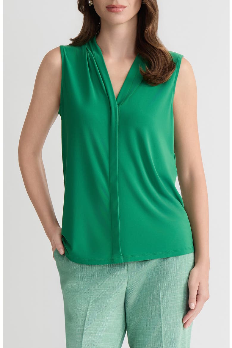 Pleated Sleeveless Top, Main, color, LUSH GREEN