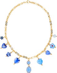 EYE CANDY LOS ANGELES Aria Mix Cut Crystal Charm Collar Necklace