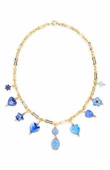 EYE CANDY LOS ANGELES Aria Mix Cut Crystal Charm Collar Necklace
