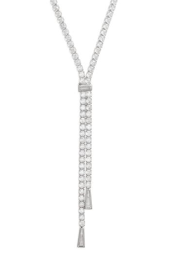 Nordstrom Cubic Zirconia Tennis Y-necklace In Metallic