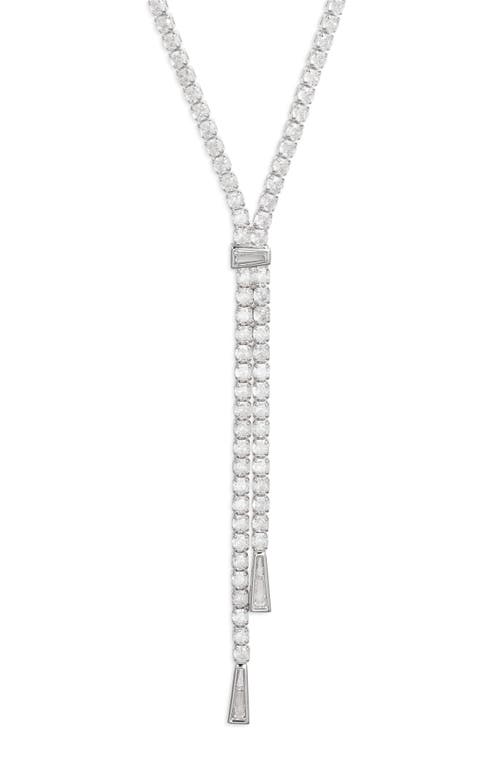 Nordstrom Cubic Zirconia Tennis Y-necklace In Clear- Silver
