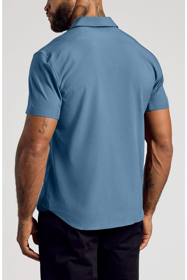 Ripstop Commuter Short Sleeve Button-Down Shirt, Alternate, color, FIORD