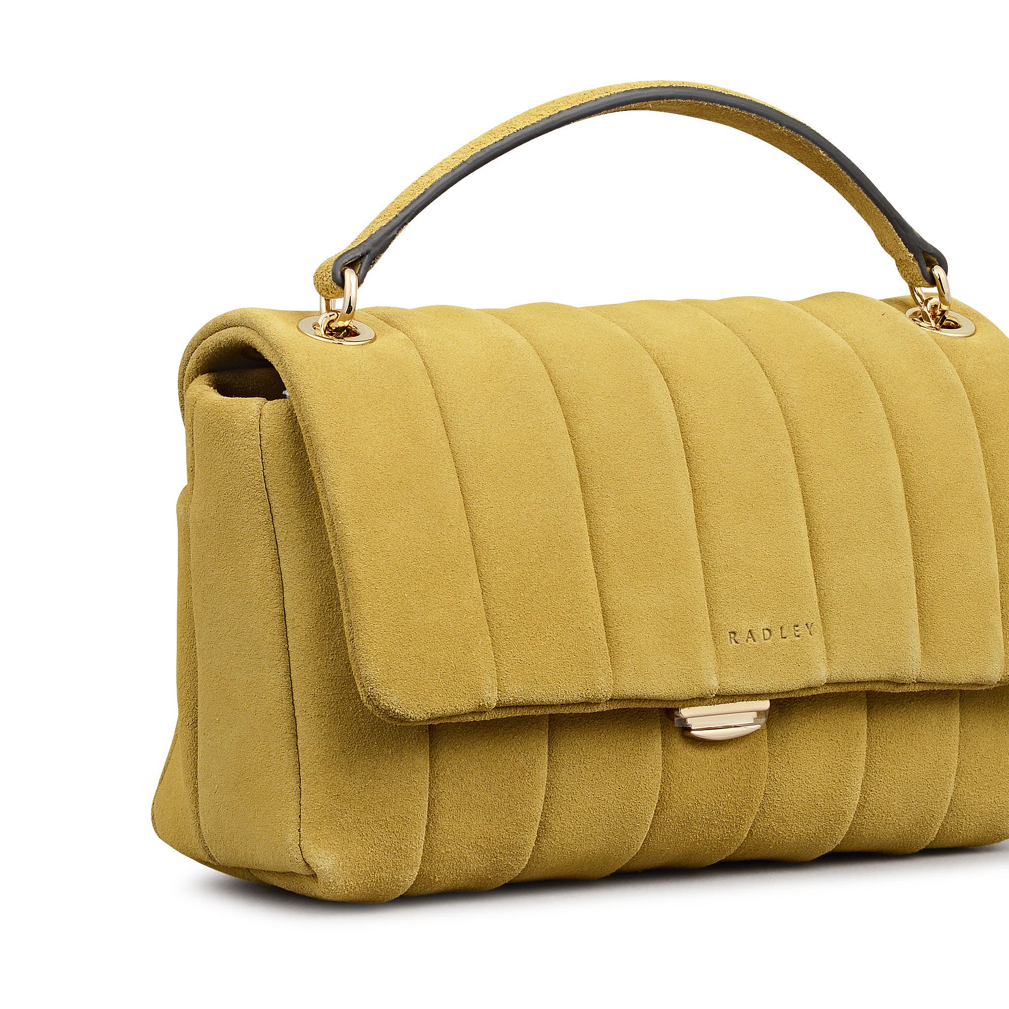 Radley Burton Way - Quilt Suede Small Flapover Crossbody Bag, Alternate, color, Honeycomb