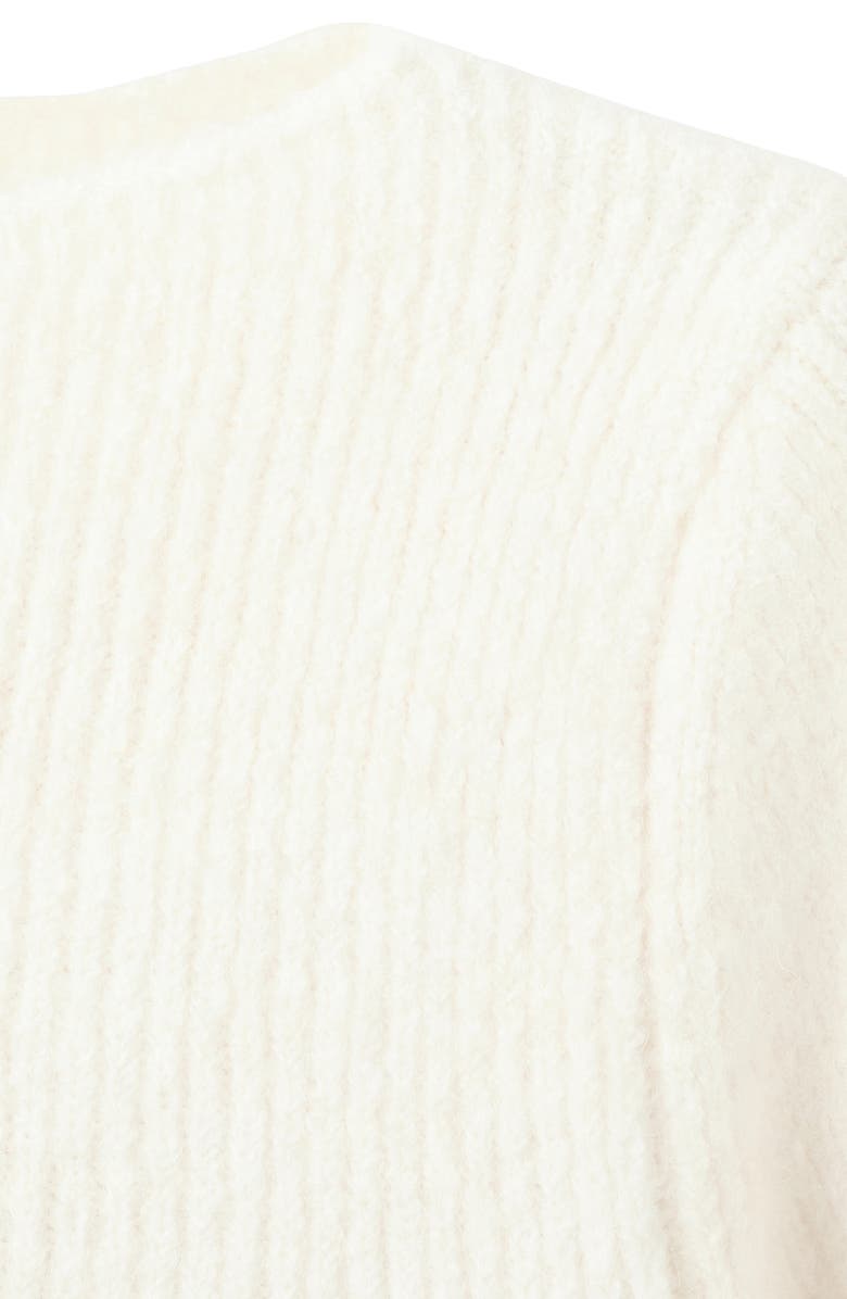 MANGO Boat Neck Rib Sweater, Alternate, color, Off White