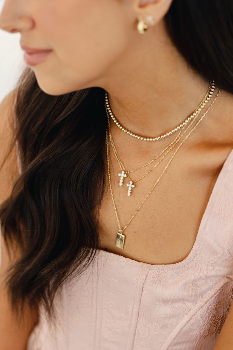 xDede Raad Cross My Heart Necklace, Alternate, color, Gold
