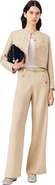 maje Linen blend suit trousers