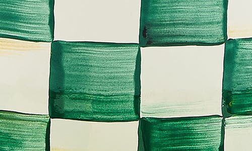 Mackenzie-childs Mackenzie Childs Emerald Check Enameled Steel Cake Carrier In Green