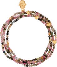 Karma and Luck Women's Tourmaline Wrap Multicolor Bracelet Peace and Protection
