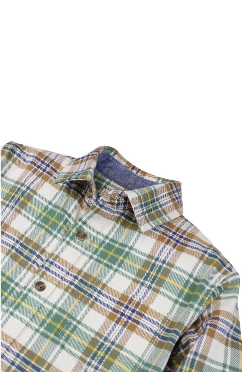 Hope & Henry Baby Boys' Organic Flannel Shirt, Infant, Alternate, color, Camel And Green Plaid