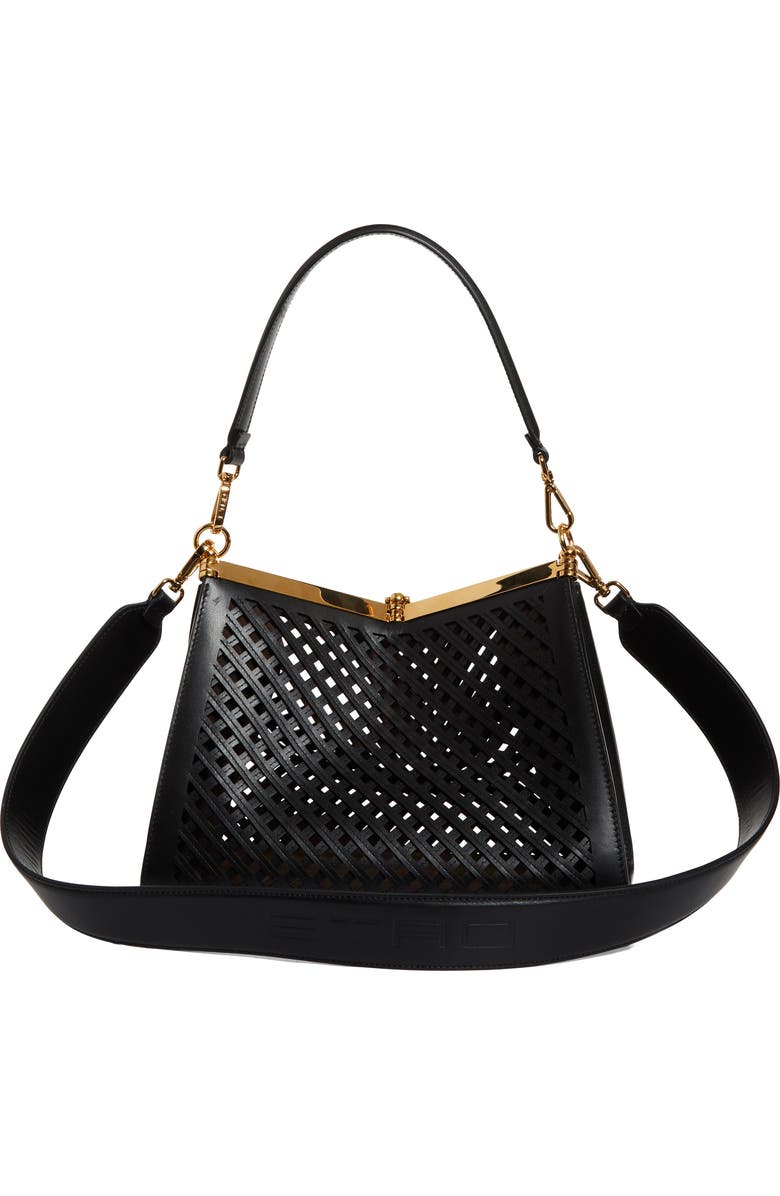 Etro Medium Vela Leather Frame Bag, Alternate, color, N0000 Black