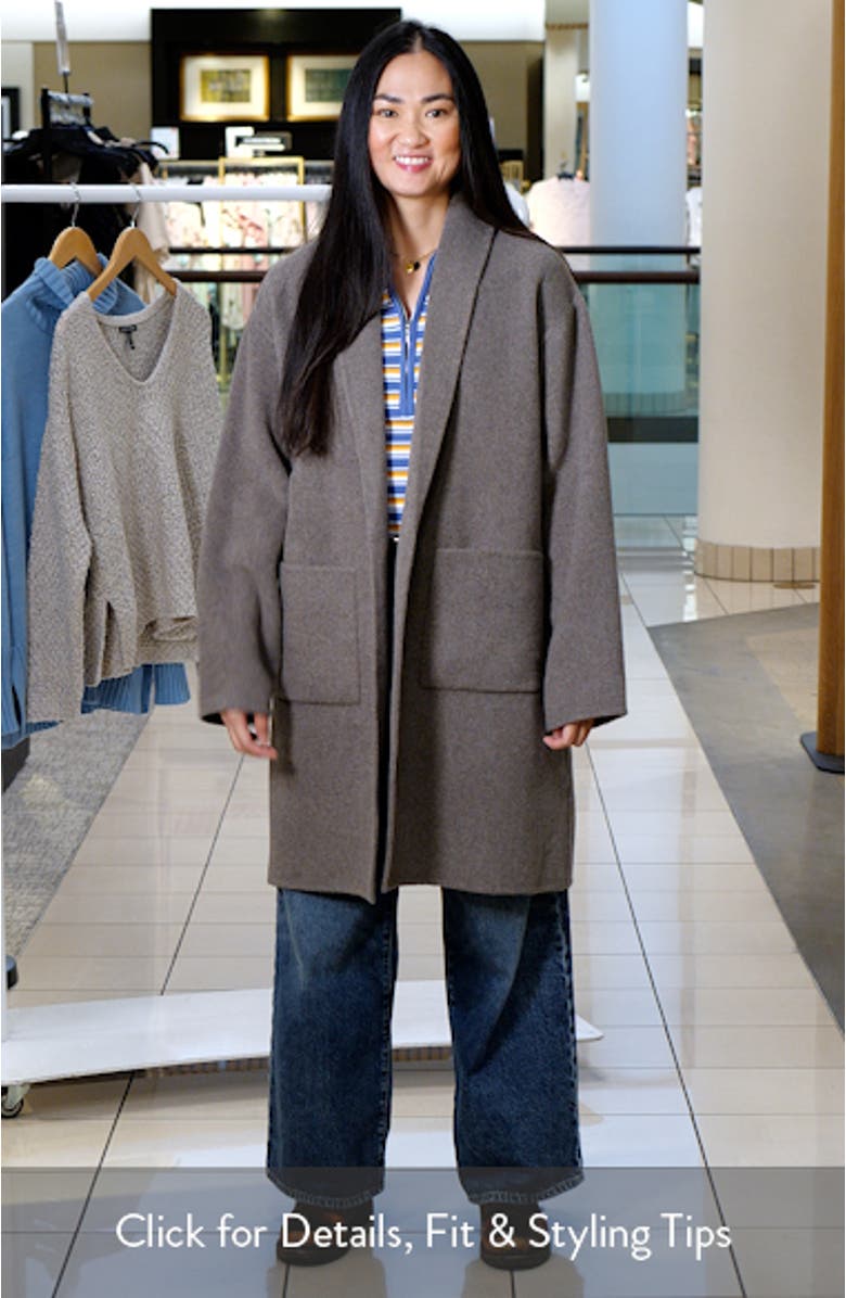 Shawl Collar Double Woven Wool Coat, sales video thumbnail