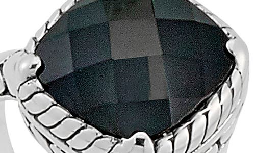 Samuel B. Silver 3.65 Ct. Tw. Black Spinel Ring In Black