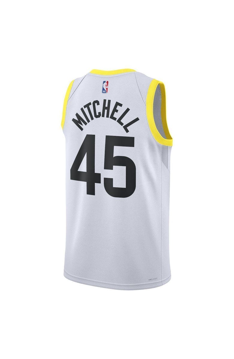 Nike Unisex Nike Donovan Mitchell White Utah Jazz Swingman Jersey - Association Edition, Alternate, color,