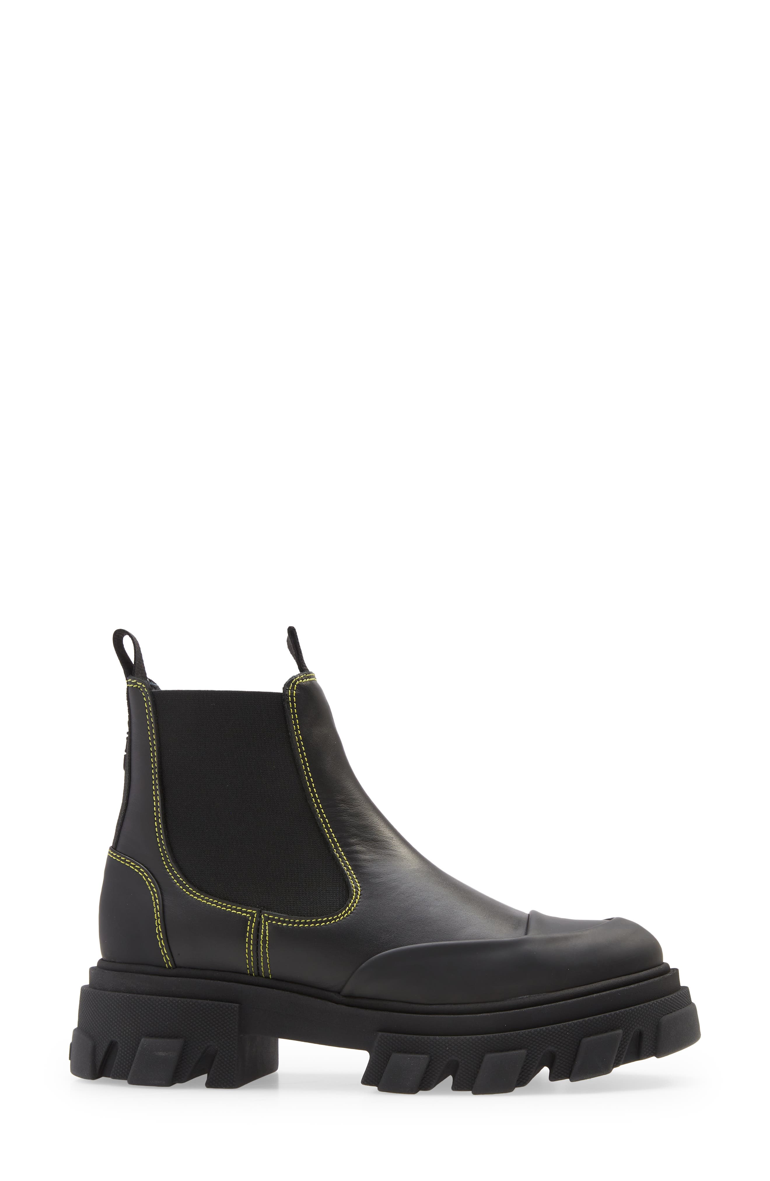 Ganni Calf Leather Low Chelsea Boot, Alternate, color, 