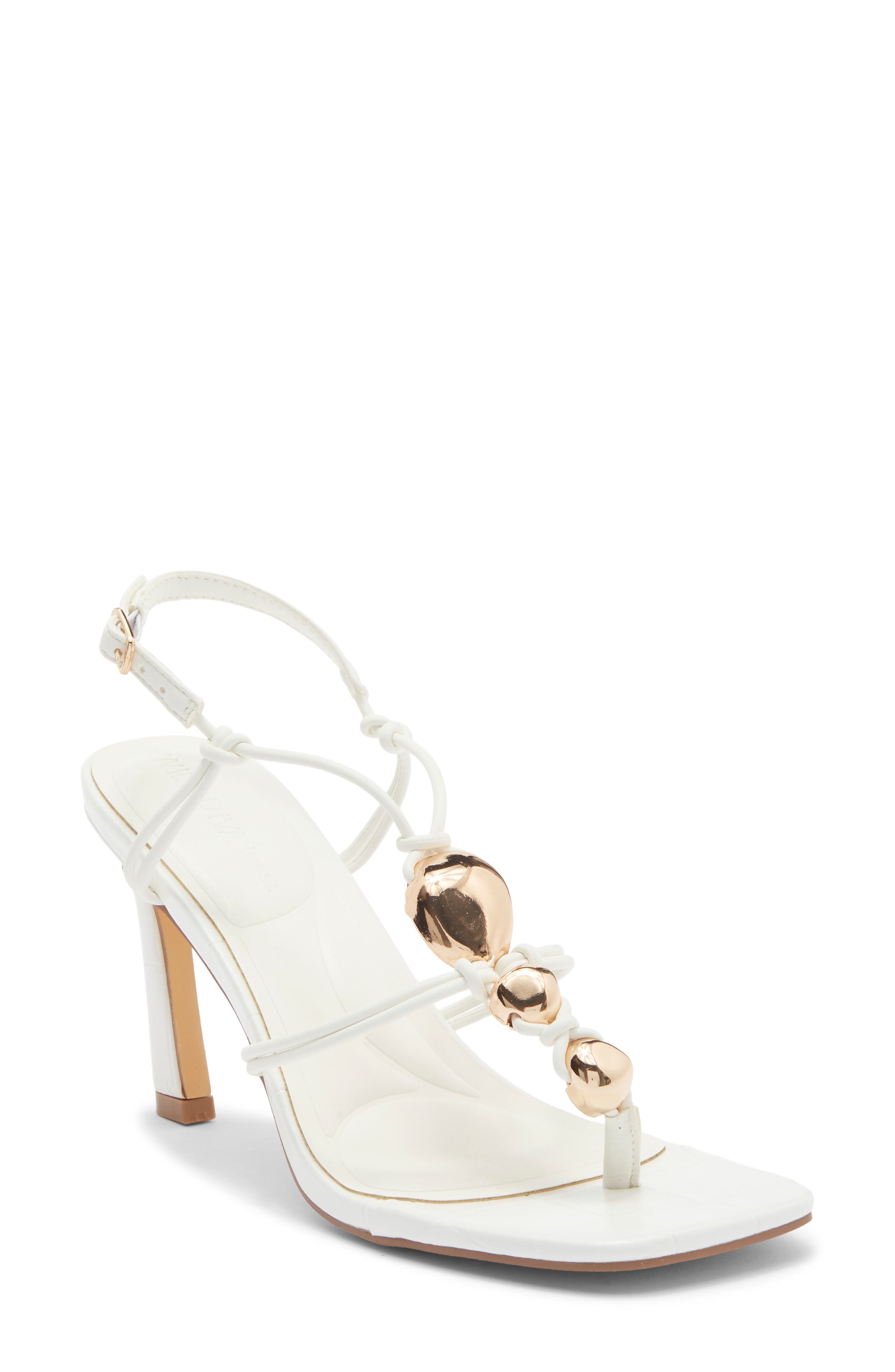 Dawson Beaded Heeled Sandal, Main, color, WHITE