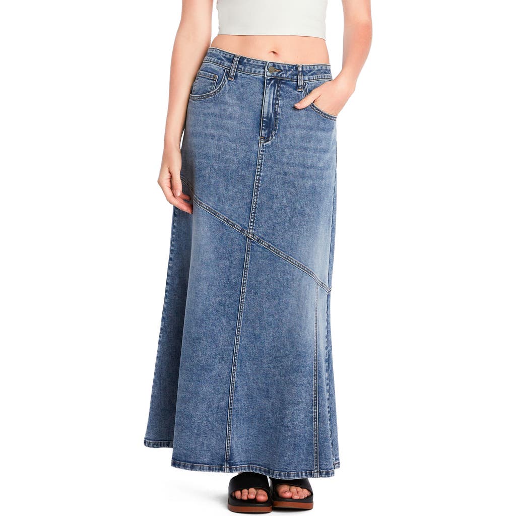 WASH LAB DENIM WASH LAB DENIM SEAMED DENIM MAXI SKIRT
