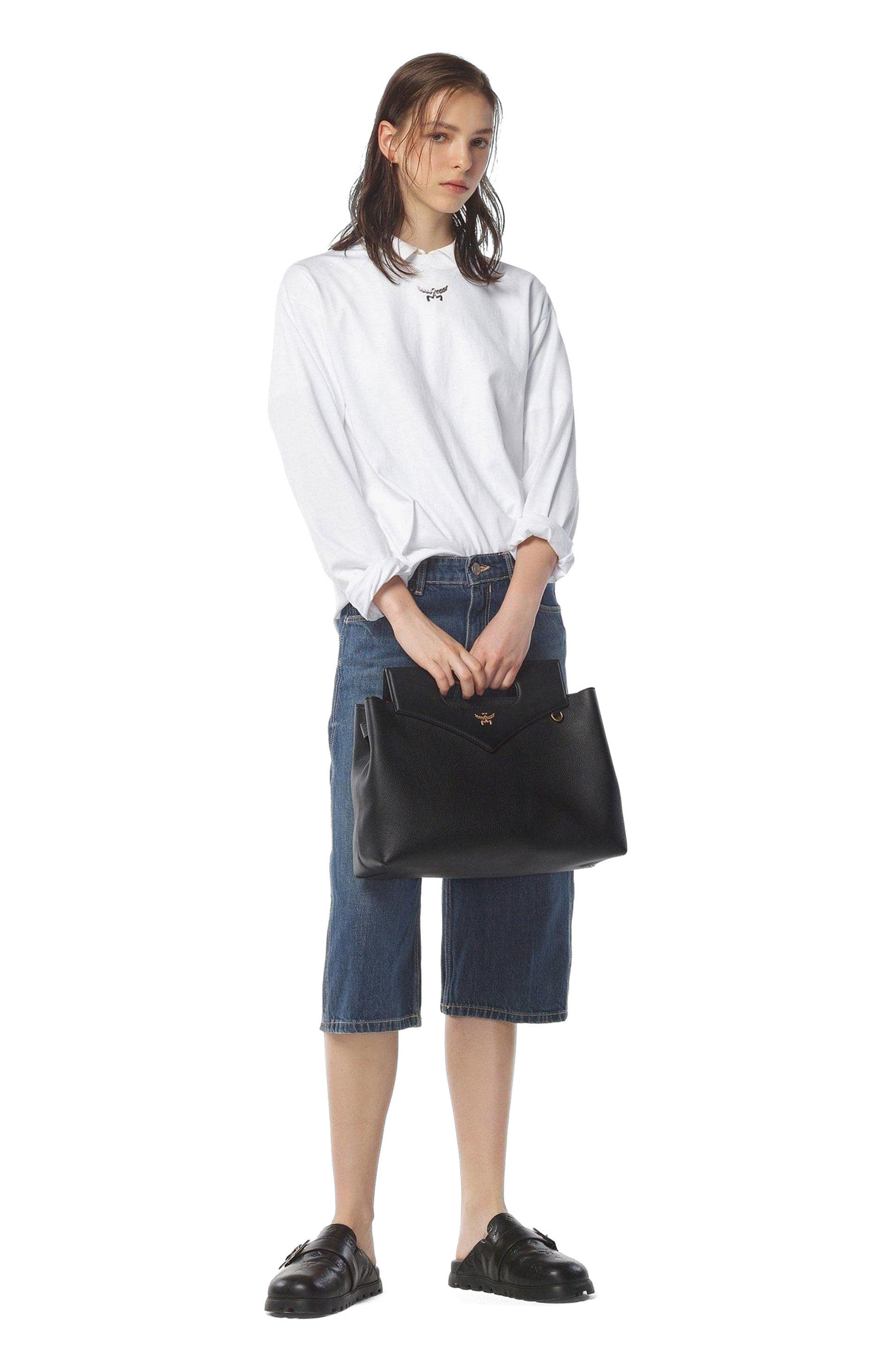 MCM Soft Diamond Shoulder Bag in Embossed Leather, Alternate, color, 