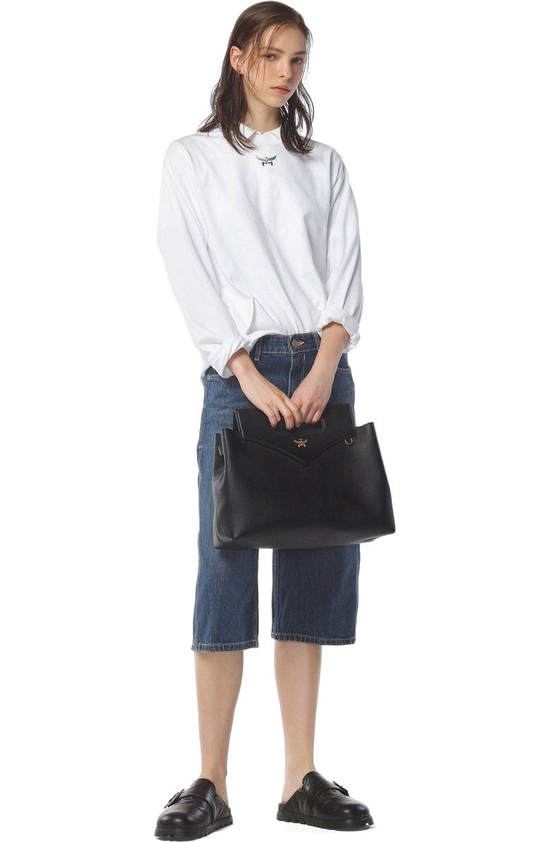 MCM Soft Diamond Shoulder Bag in Embossed Leather, Alternate, color,