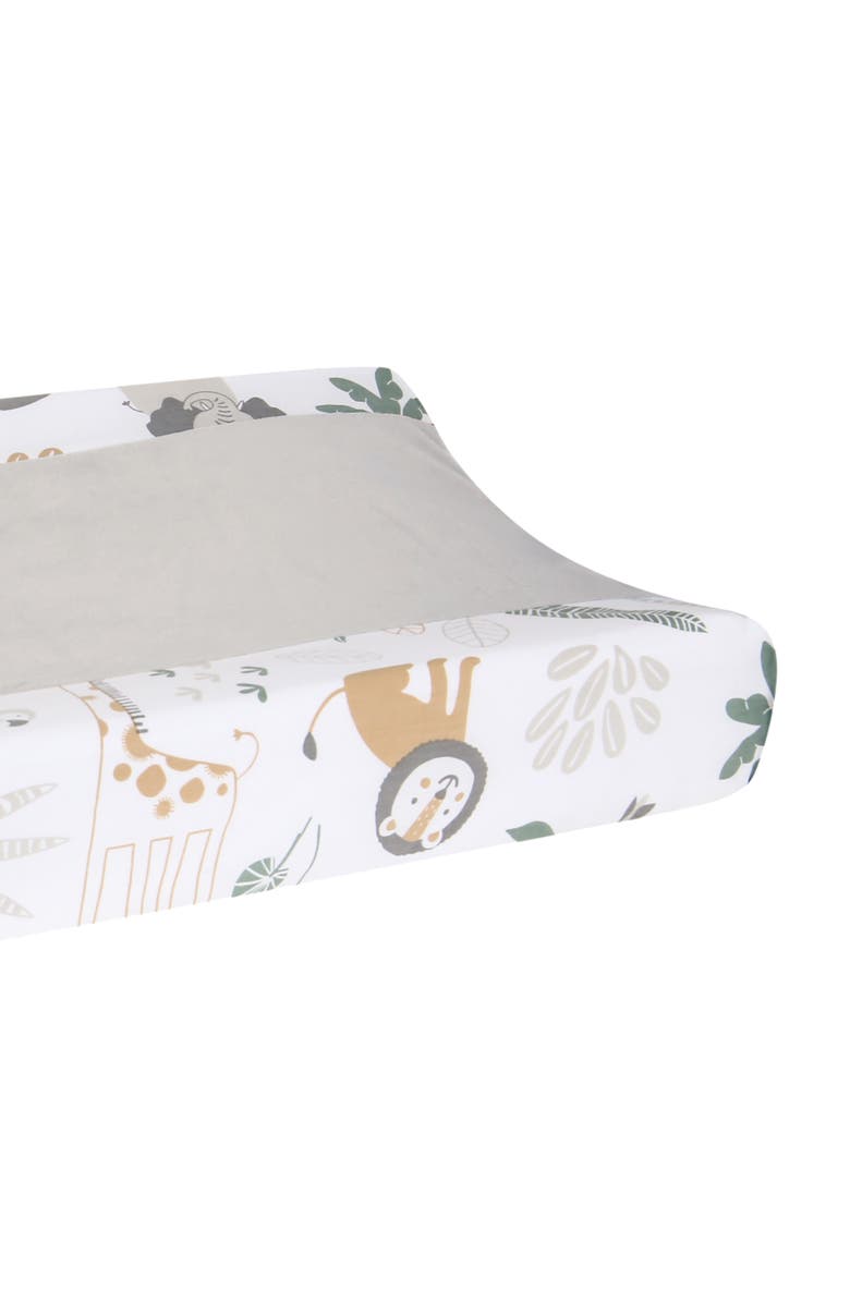 Lambs & Ivy Jungle Friends Soft, Warm & Cozy Safari Changing Pad Cover, Alternate, color, Gray