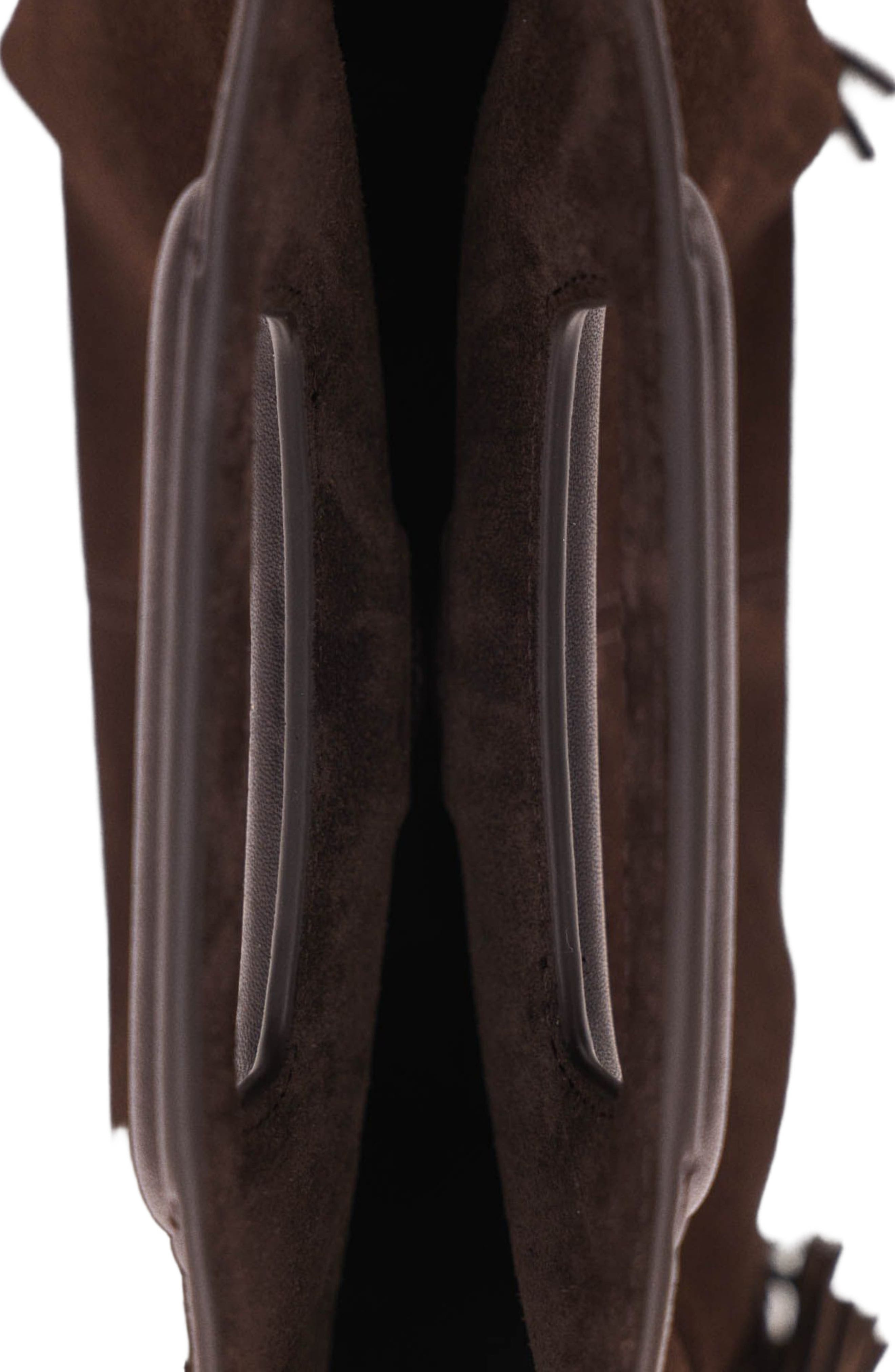 Suede leather M bag, Alternate, color, Dark brown