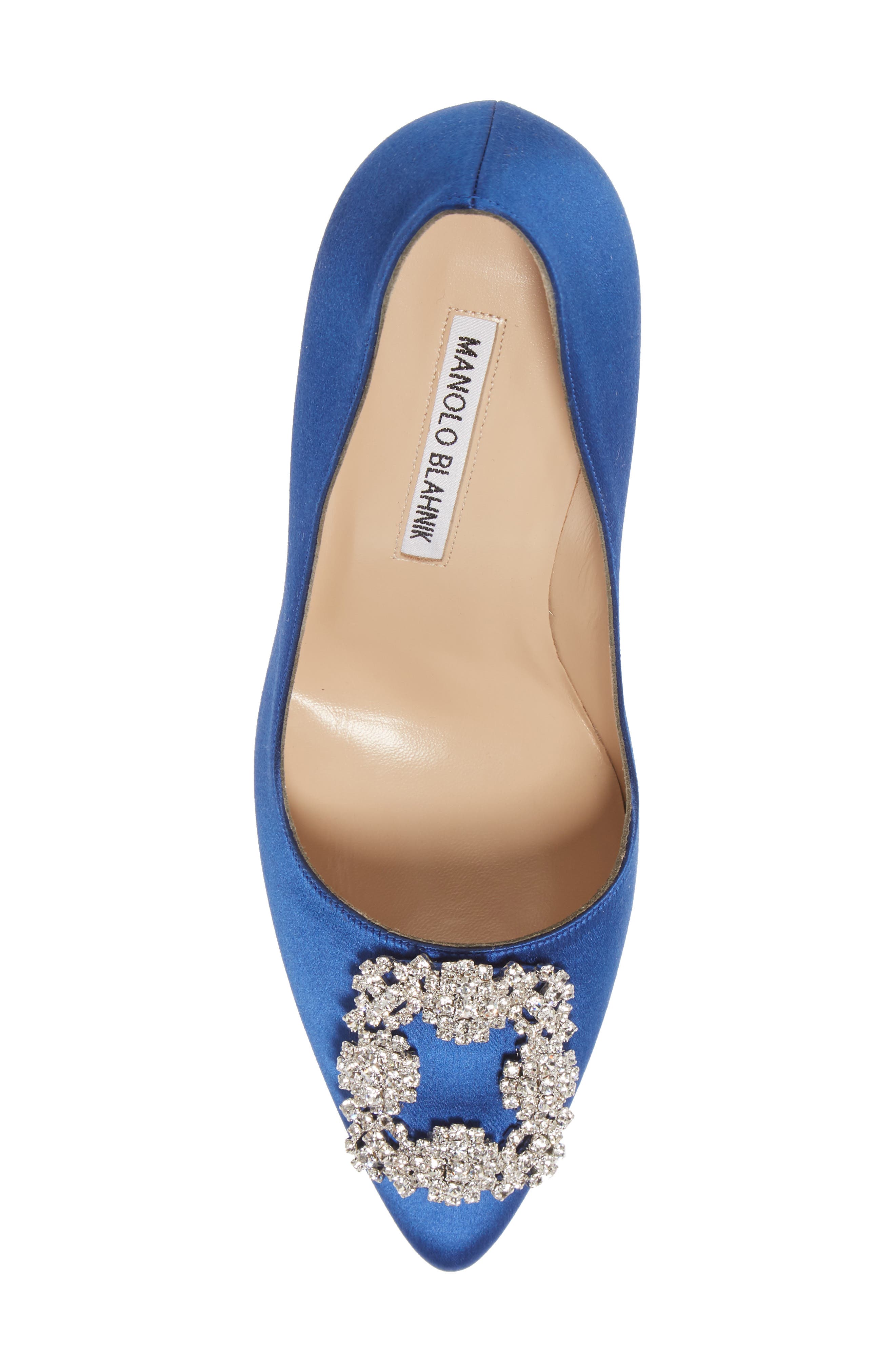 Hangisi Pointed Toe Pump, Alternate, color, BLUE SATIN/ CLEAR