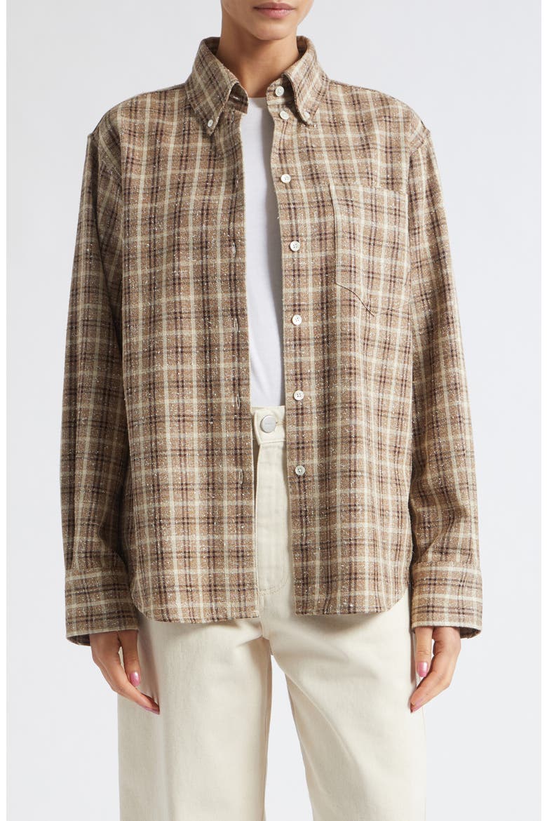 Oxford Bouclé Check Button-Down Shirt, Main, color, BOUCLE CHECK
