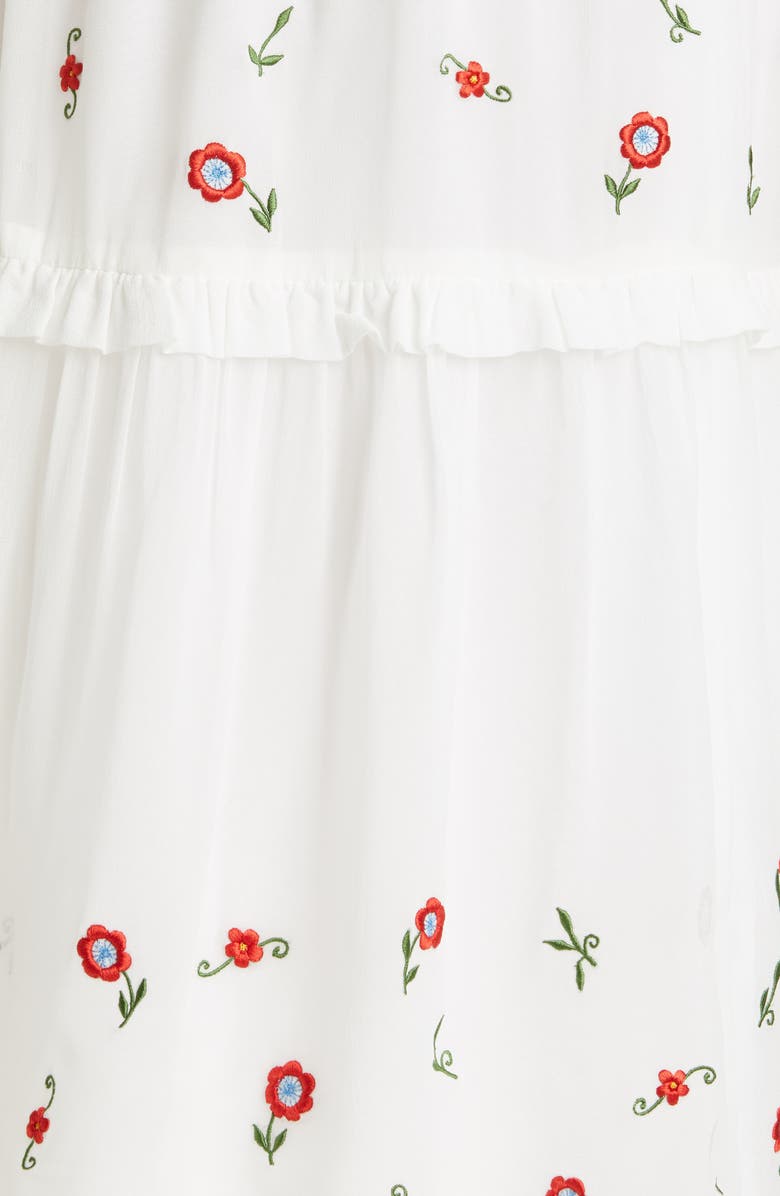 Nicole Miller Embroidered Silk Midi Dress, Alternate, color,