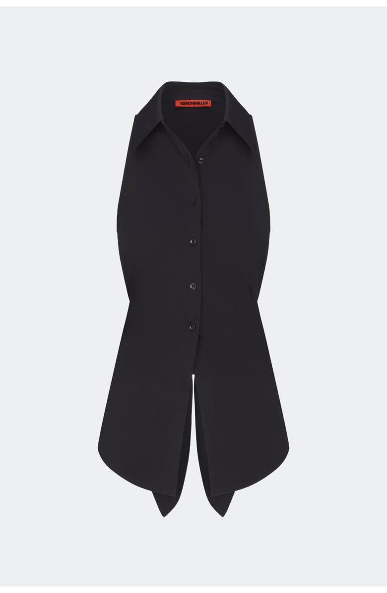 SIMONMILLER Loch Sleeveless Poplin Button Up, Alternate, color, Black