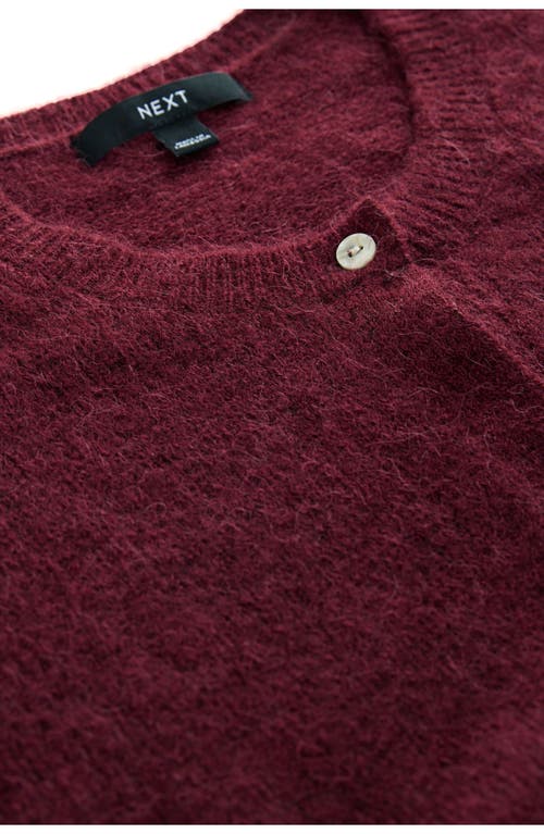 Next Wide Sleeve Cardigan In Burgundy