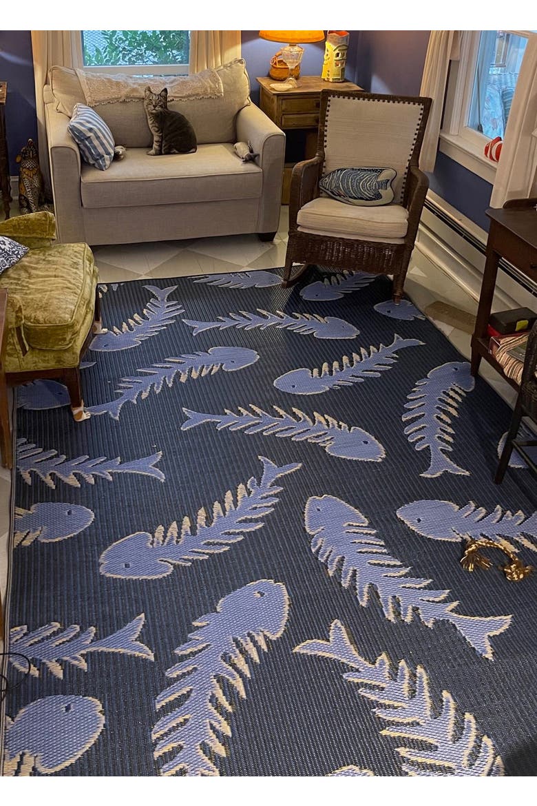 Fishbone Navy & Periwinkle Rug, Alternate, color, 5'x8'