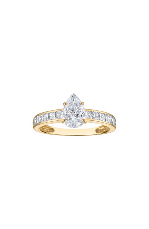 10k Gold Lab Grown Diamond Pear Ring
