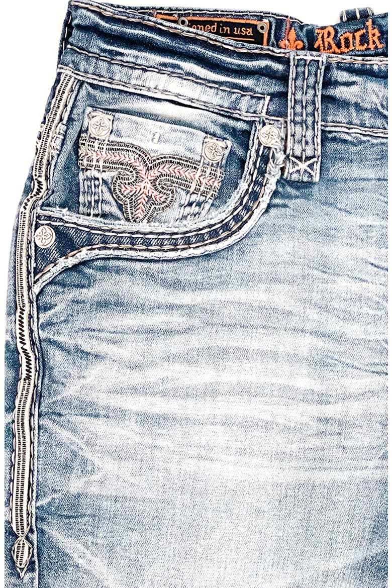 Distressed Straight Leg Jeans, Alternate, color, DEEN J203