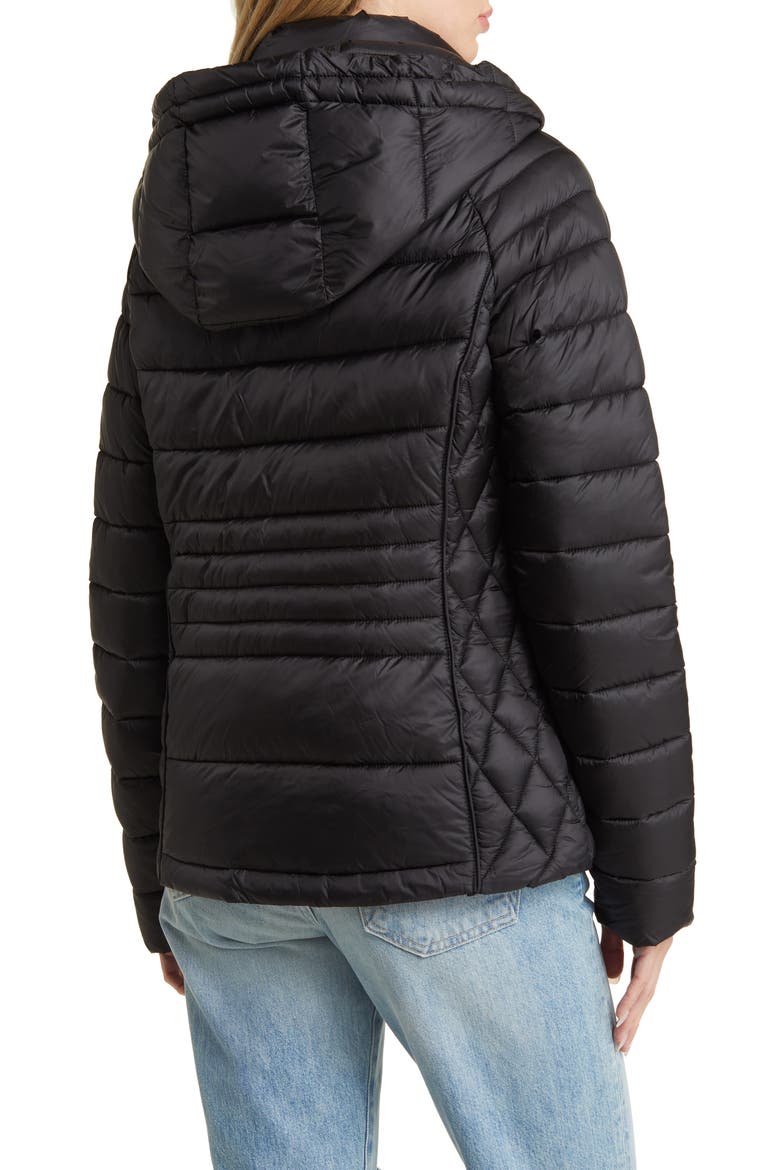 Lightweight Hooded Puffer Jacket, Alternate, color, BLACK