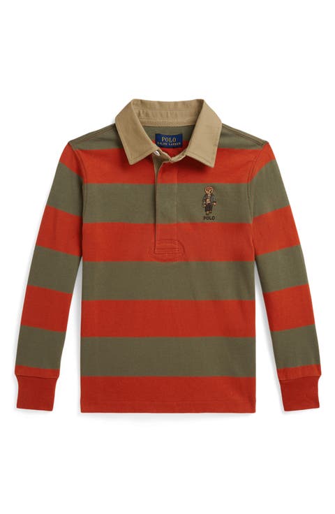 Kids' Polo Bear Striped Rugby Shirt
