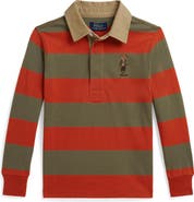 Polo Ralph Lauren Kids' Polo Bear Striped Rugby Shirt