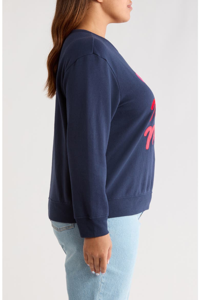 Very Merry Merry Sweatshirt, Alternate, color, NAVY STILL MERRY EMBER