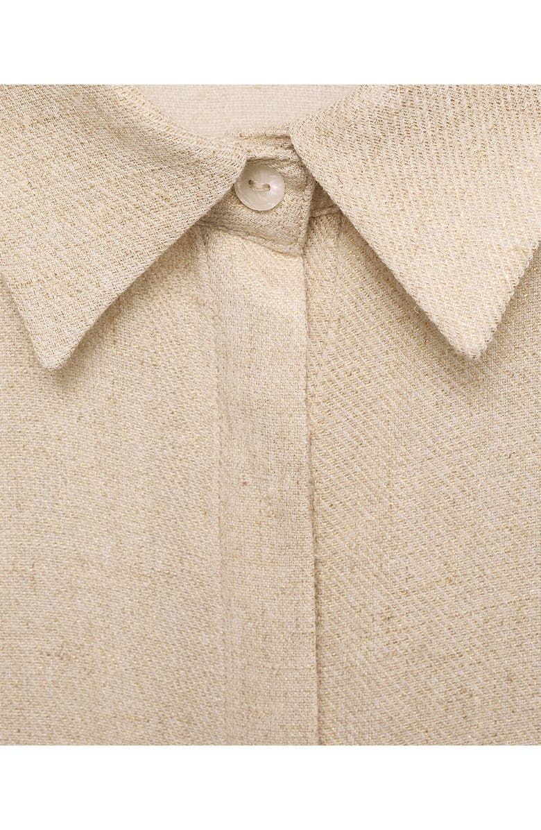 MANGO Drop Shoulder Button-Up Shirt, Alternate, color, 