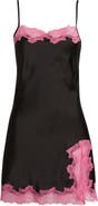 Open Edit Lace Trim Satin Chemise