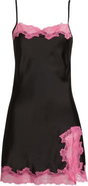 Open Edit Lace Trim Satin Chemise