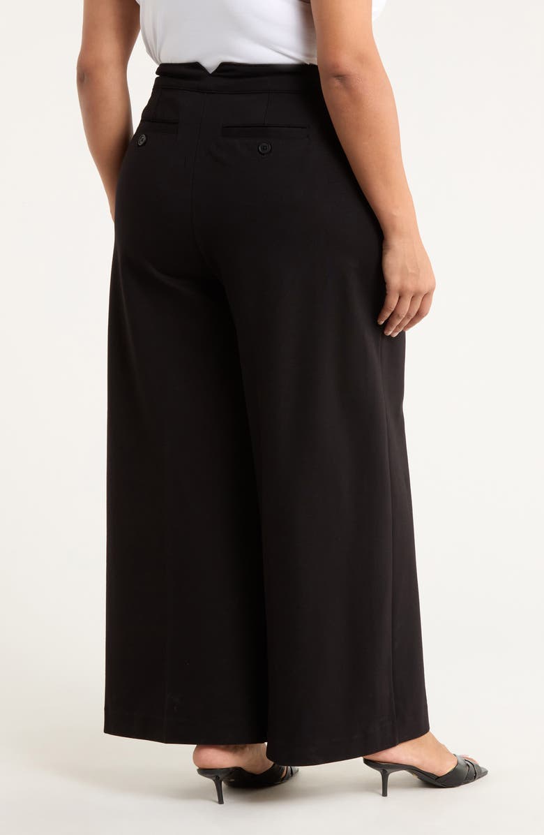 Liverpool Pleated Drawstring Wide Leg Pants, Alternate, color, Black