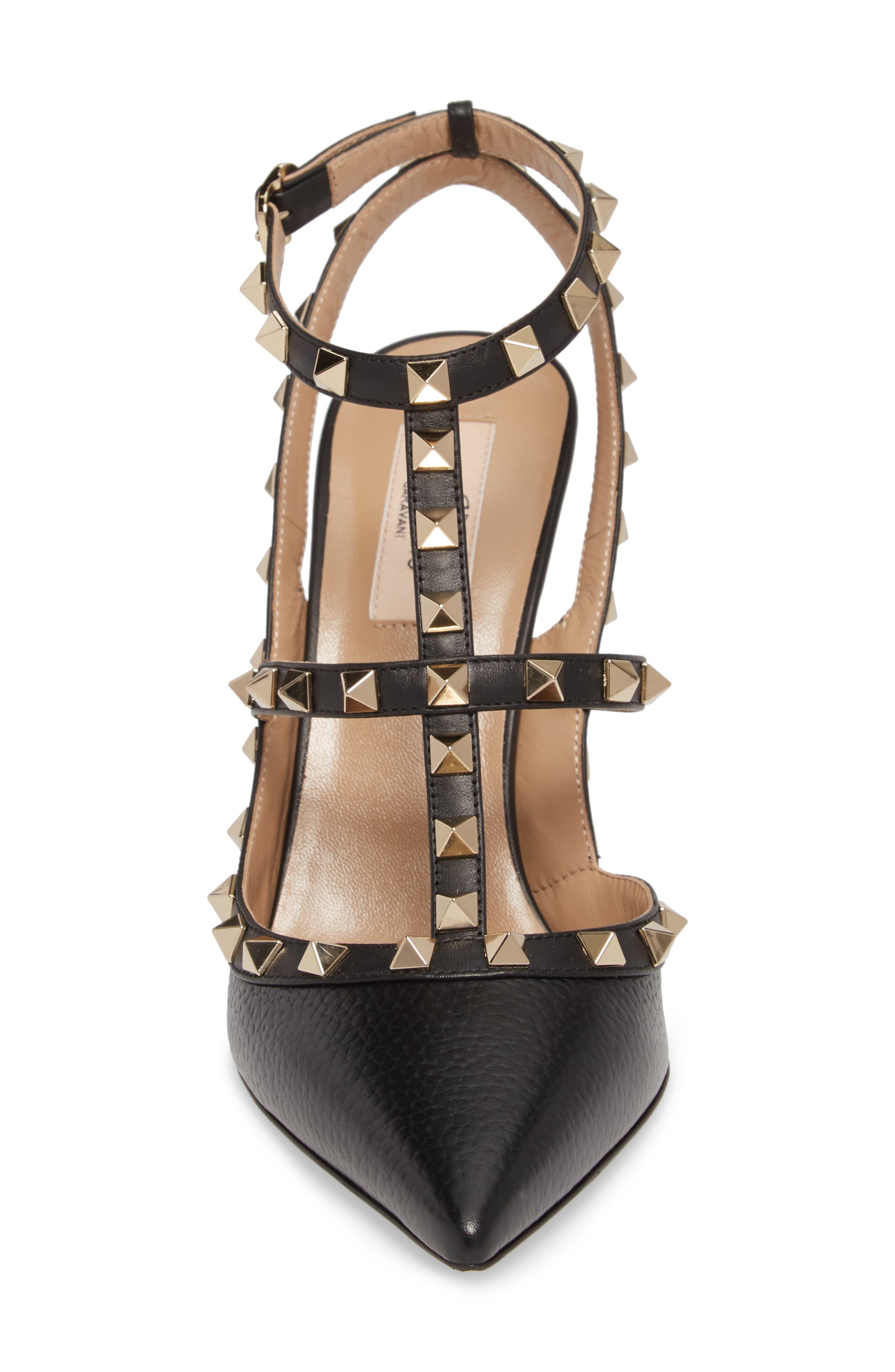 Valentino Garavani Rockstud T-Strap Pointed Toe Pump, Alternate, color, 