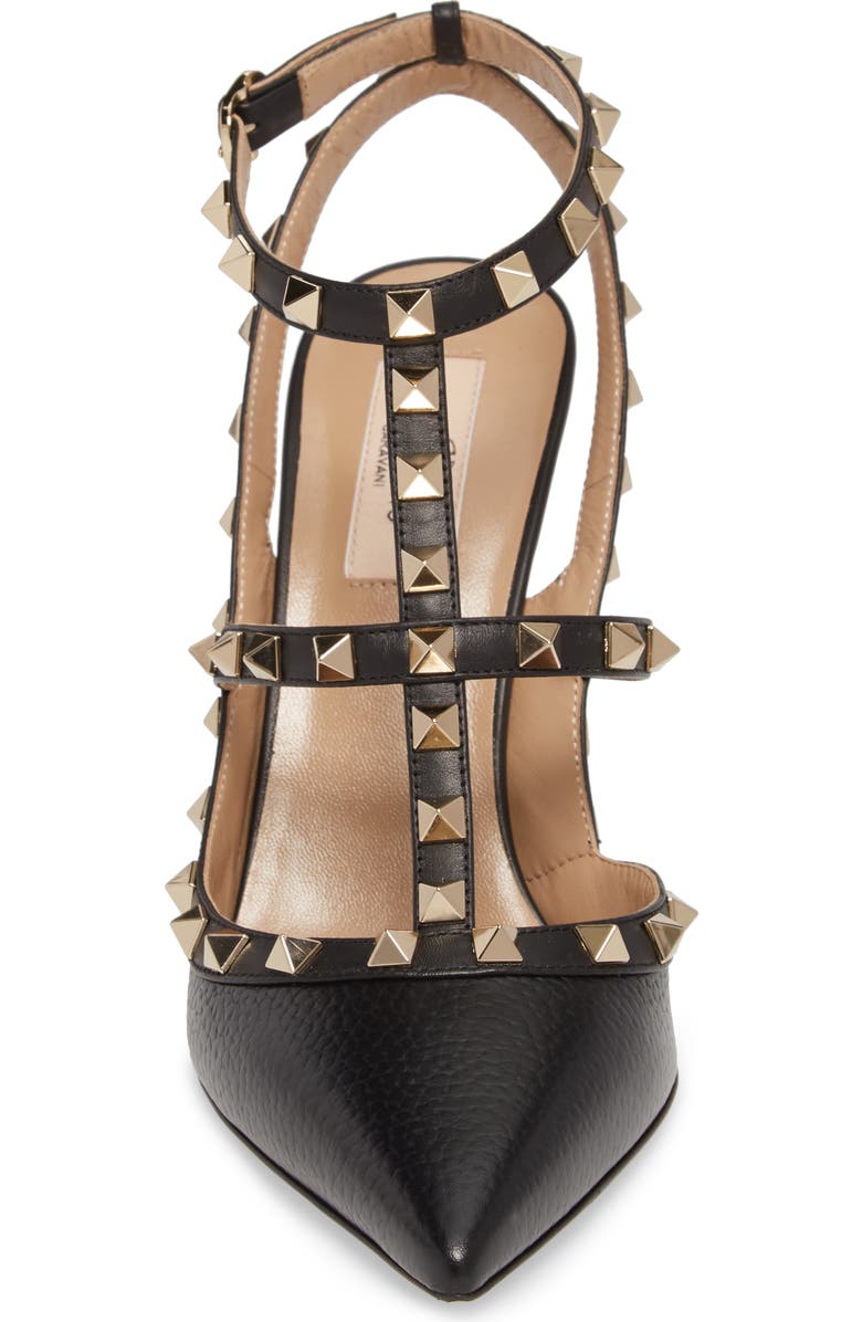 Valentino Garavani Rockstud T-Strap Pointed Toe Pump, Alternate, color,