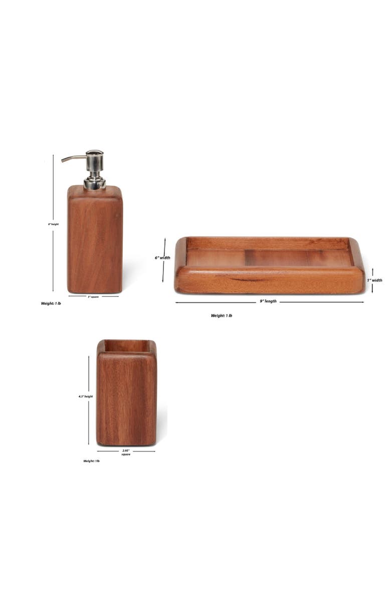 ROSELLI TRADING COMPANY Nature's Home 3-Piece Bathroom Set, Alternate, color, Wood