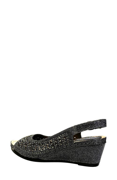 Ninety Union Anita Crystal Embellished Slingback Wedge Sandal In Pewter
