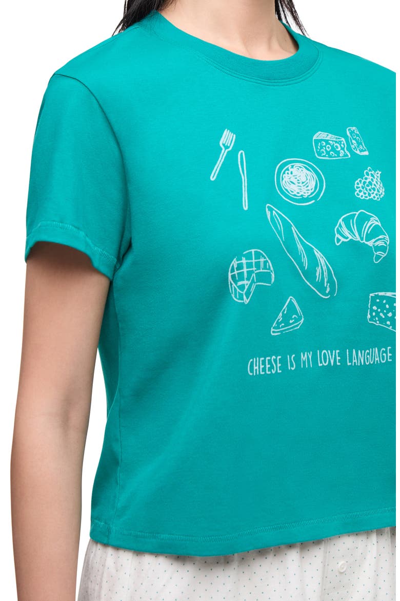 Love Language Short Pajamas, Alternate, color, DARK SEA