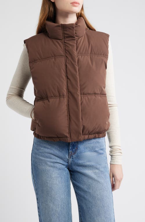 Thread & Supply Quilted Puffer Vest In Brown