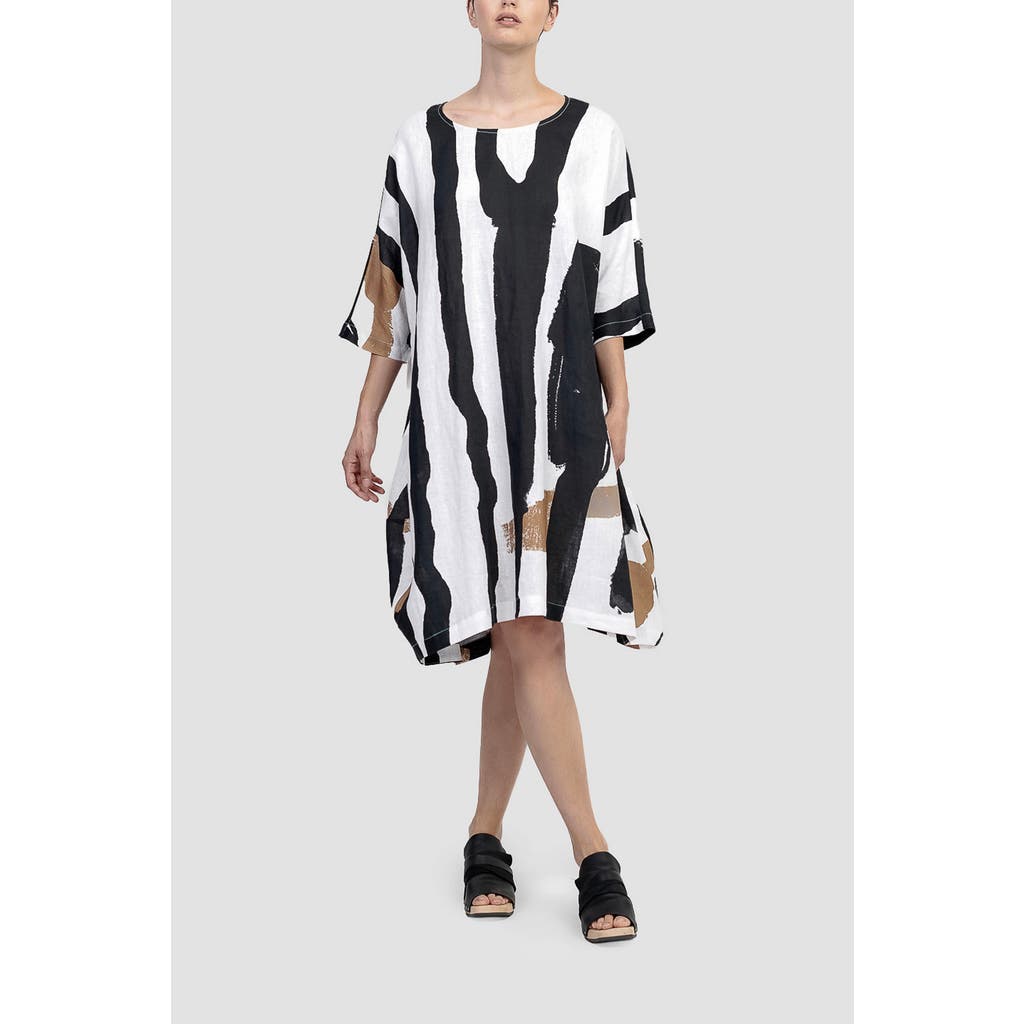 ALEMBIKA ALEMBIKA ZEBRA PRINT LINEN T-SHIRT DRESS