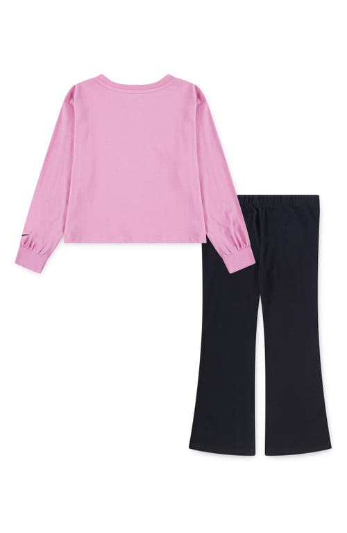 Nike Kids' Femme Pop Pullover Sweater & Flare Pants Set In Black