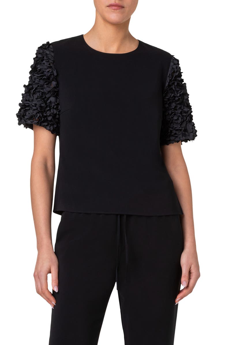 Akris punto 3D Petal Sleeve Top, Main, color, 